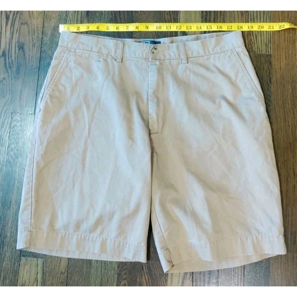 Vintage Polo Ralph Lauren Chino Khaki Shorts Men's 36x10 Tan Longer 100% Cotton